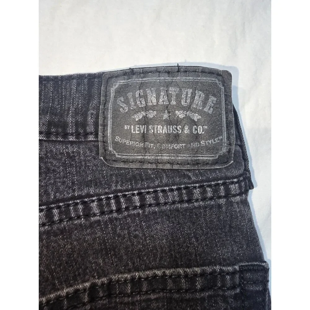 Levi Strauss Signature Size 36 x 30 Black Skinny Mens Jeans - 28